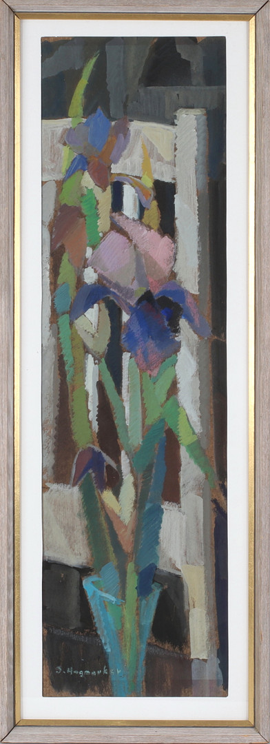 Blomster, gouache på papper, signerad.