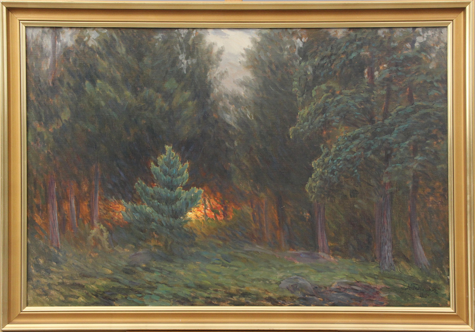 OLJA, på duk, signerad, 1915.