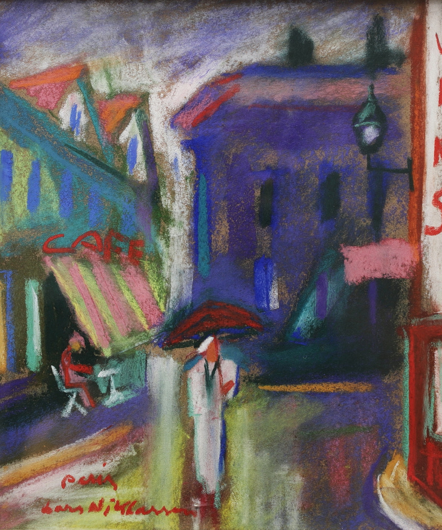 "Paris", pastell, signerad.