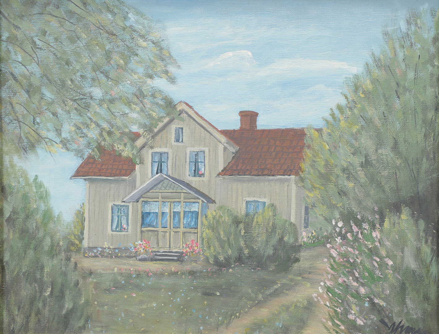 Växjöhus, olja på duk, signerad.