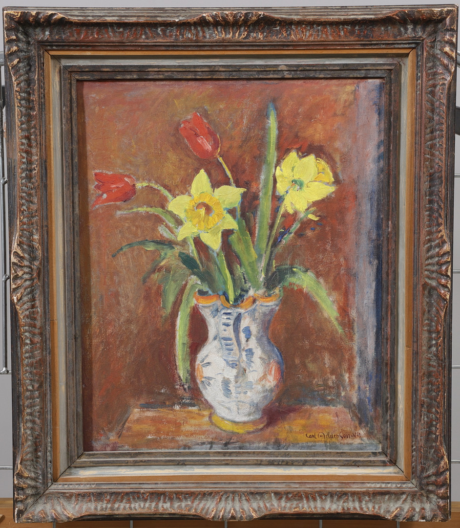 Blomsterstilleben, olja på duk, signerad och daterad -44.