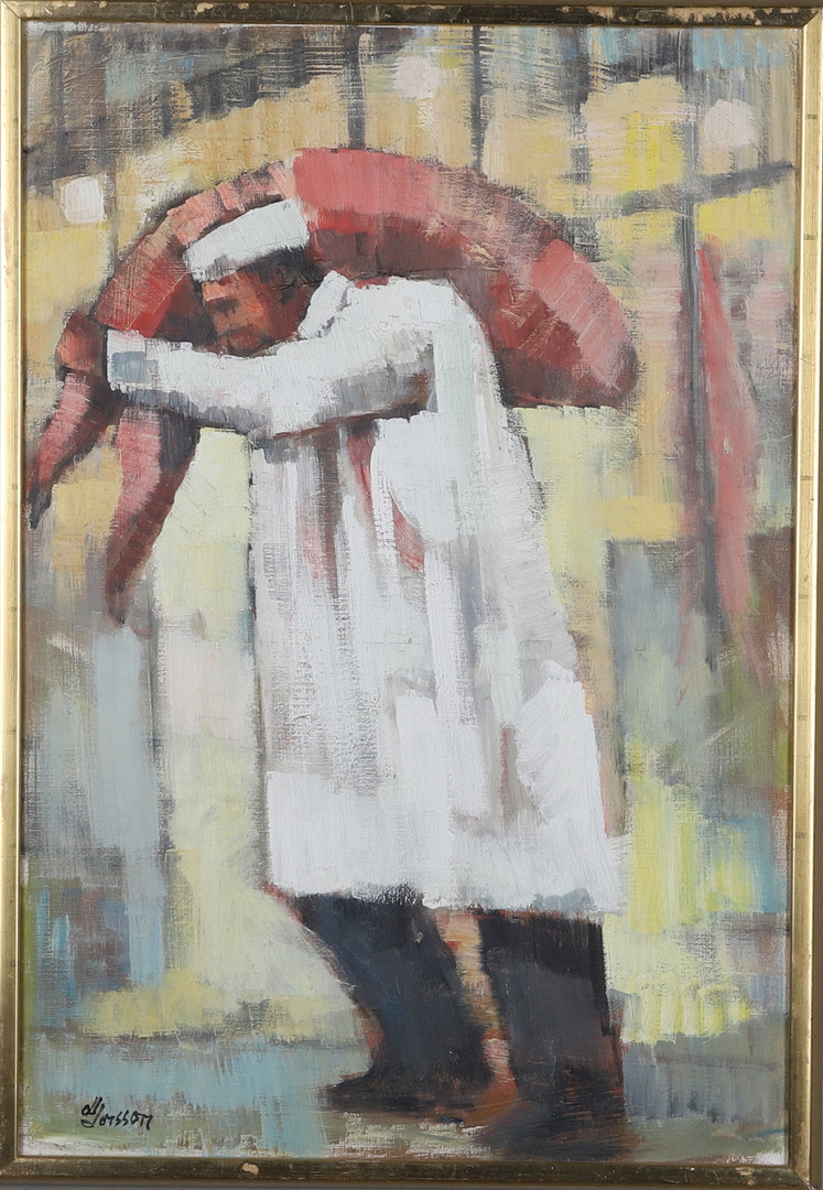 (1926-1996), Olja på duk, " Saluhallen, Paul", Signerad.