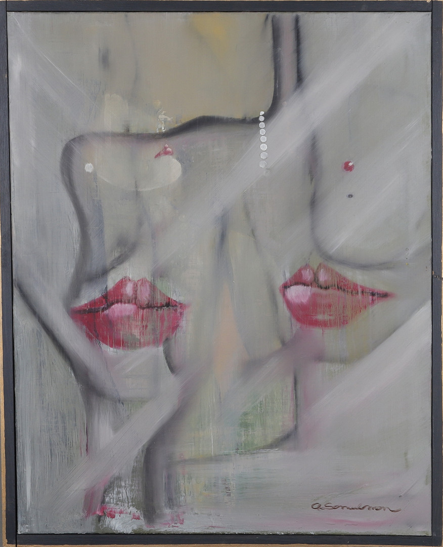 "White Pearls" olja på duk, signerad.
