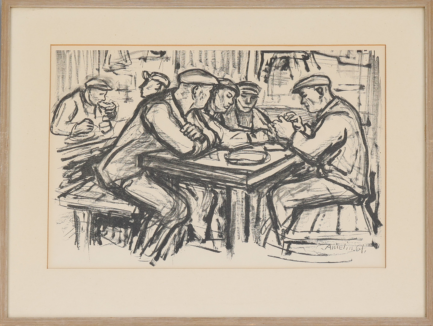 Litografi, " paus ", signerad, daterad -61.