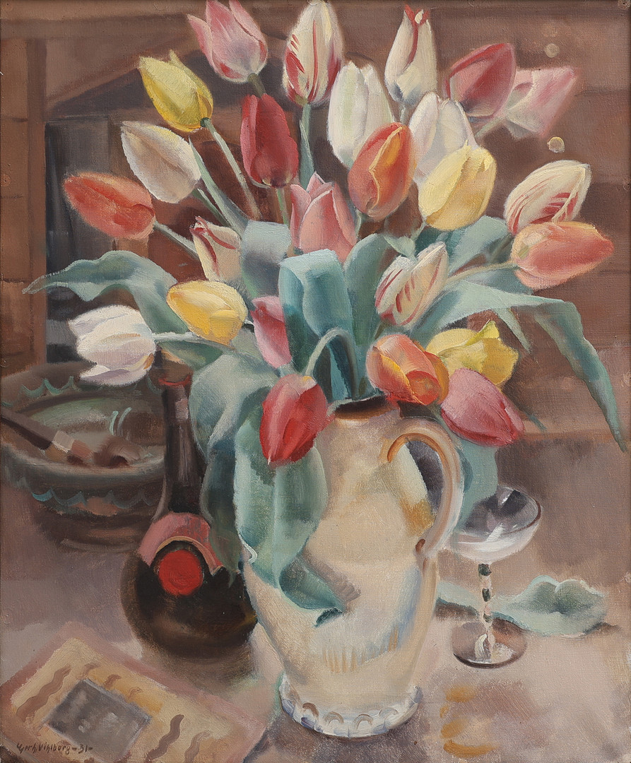 Gerhard Wihlborg, STILLEBEN MED TULPANER.
