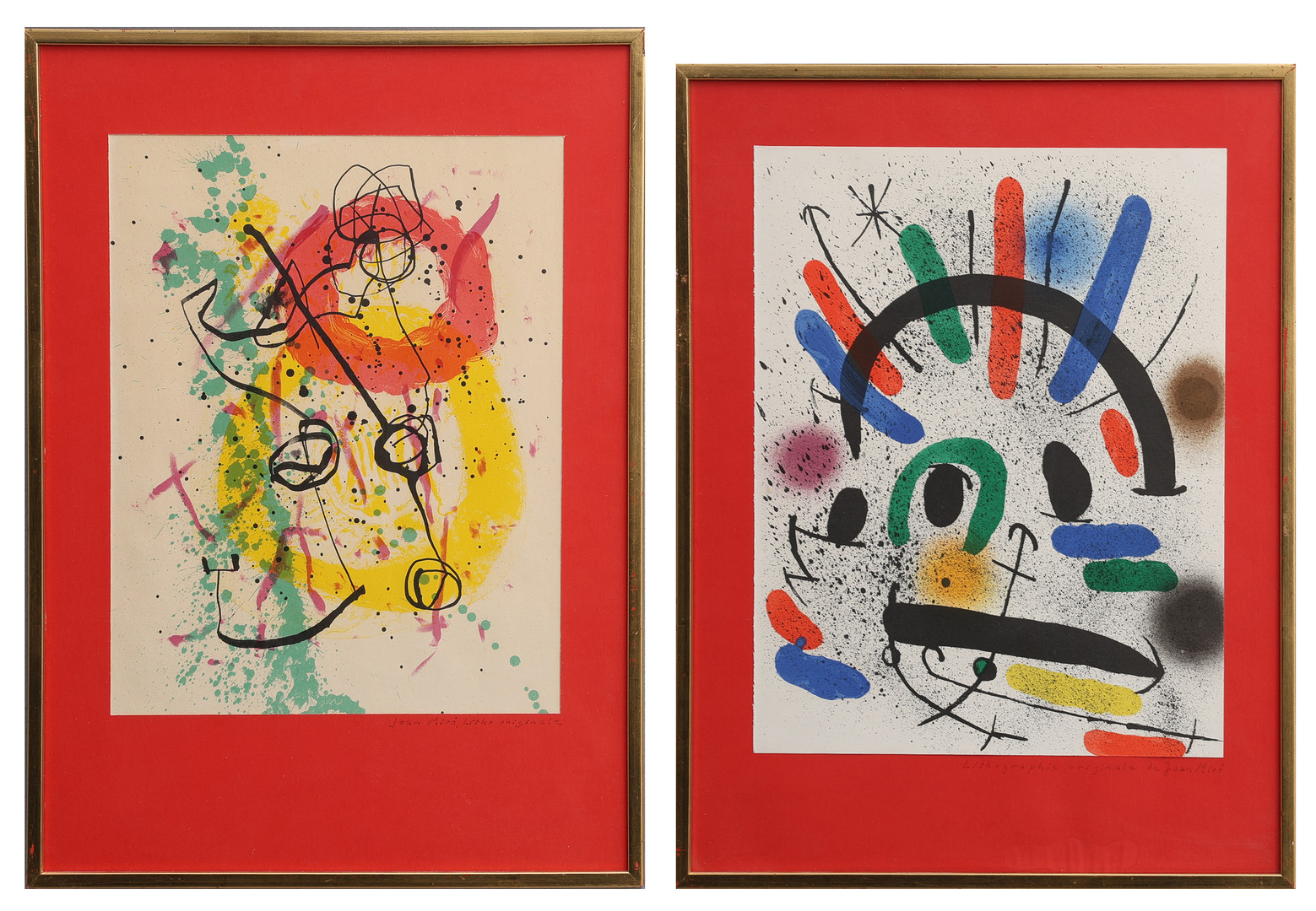 TVÅ LITOGRAFIER, PUBLICERADE I XXE SIÈCLE , NO 16, 1961 RESP, MIRÓ LITHOGRAPHE I, 1972.