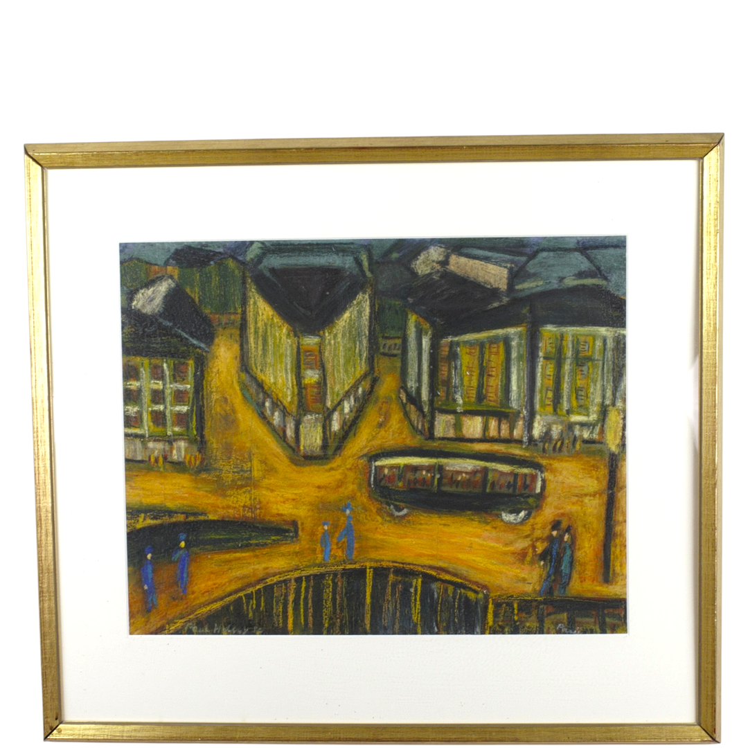 Pastell, "Gamla Montmartre", signerad.