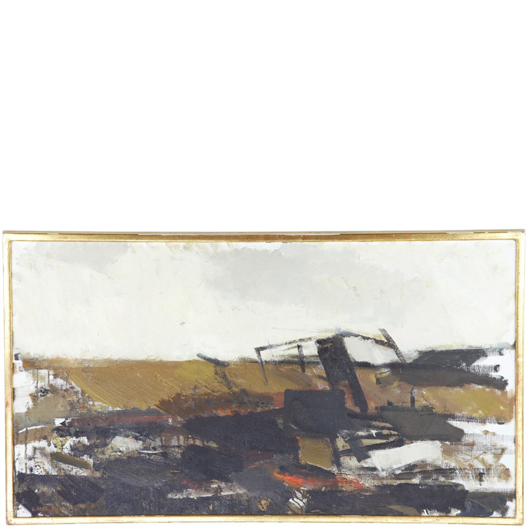 Olja på duk, höstfält, signerad, 1961.