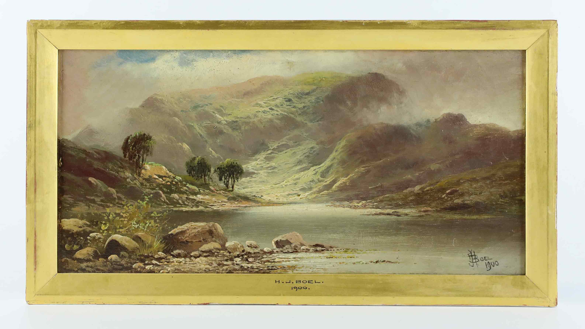 Olja på duk, Landskap, signerad och daterad, England, 1900.