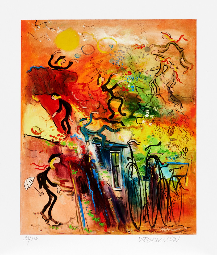 Pigment print, 2 st, figurscener, signerade, numrerade 22/150 resp. 25/150.