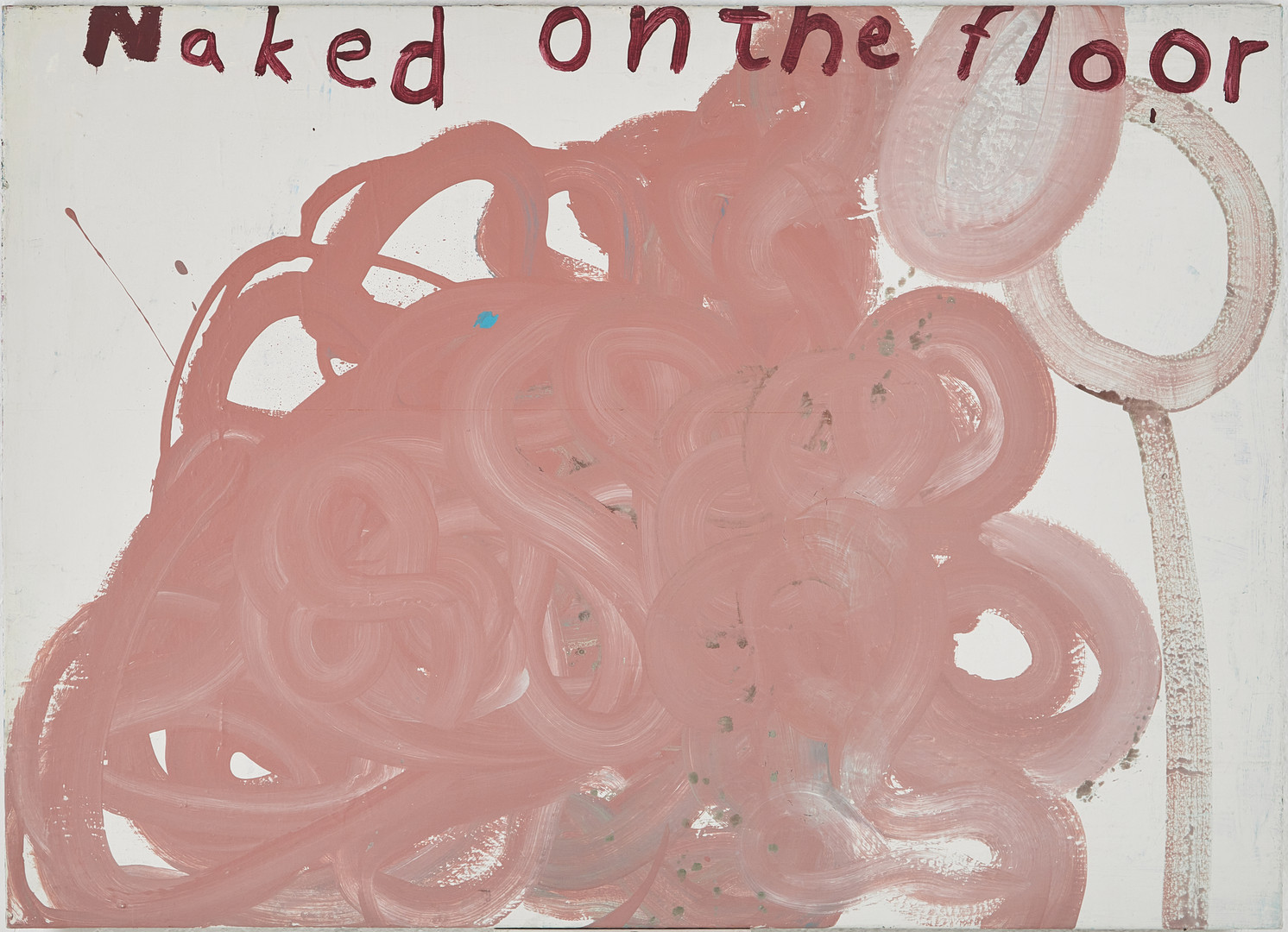 "Naked on the floor", olja på duk, osignerad.