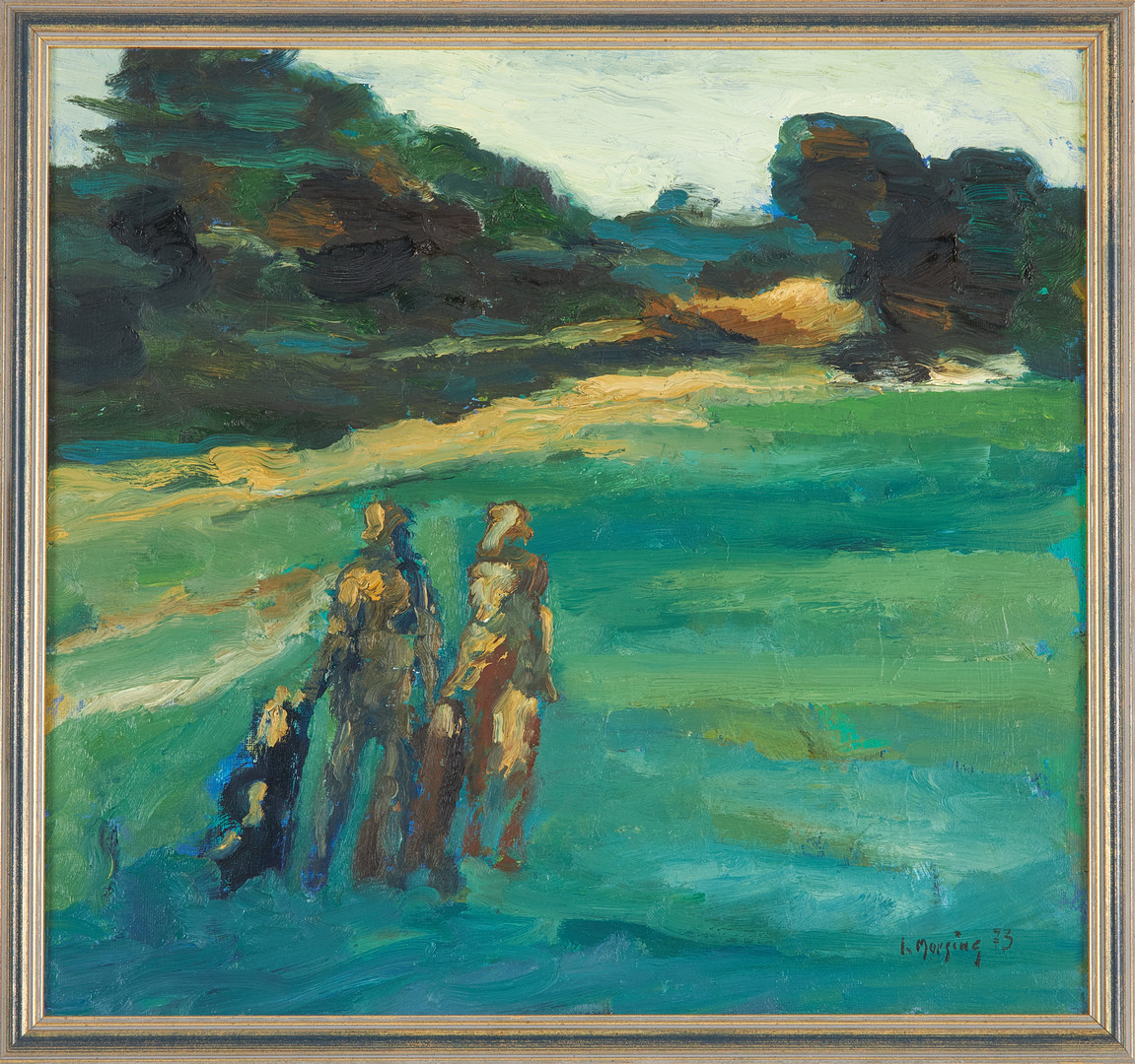 "På golfbanan", olja på duk, signerad, daterad -93.