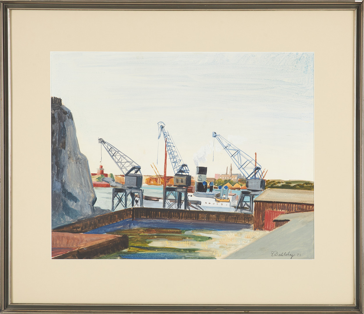 Stockholmsmotiv, akvarell och gouache, signerad och daterad -33.