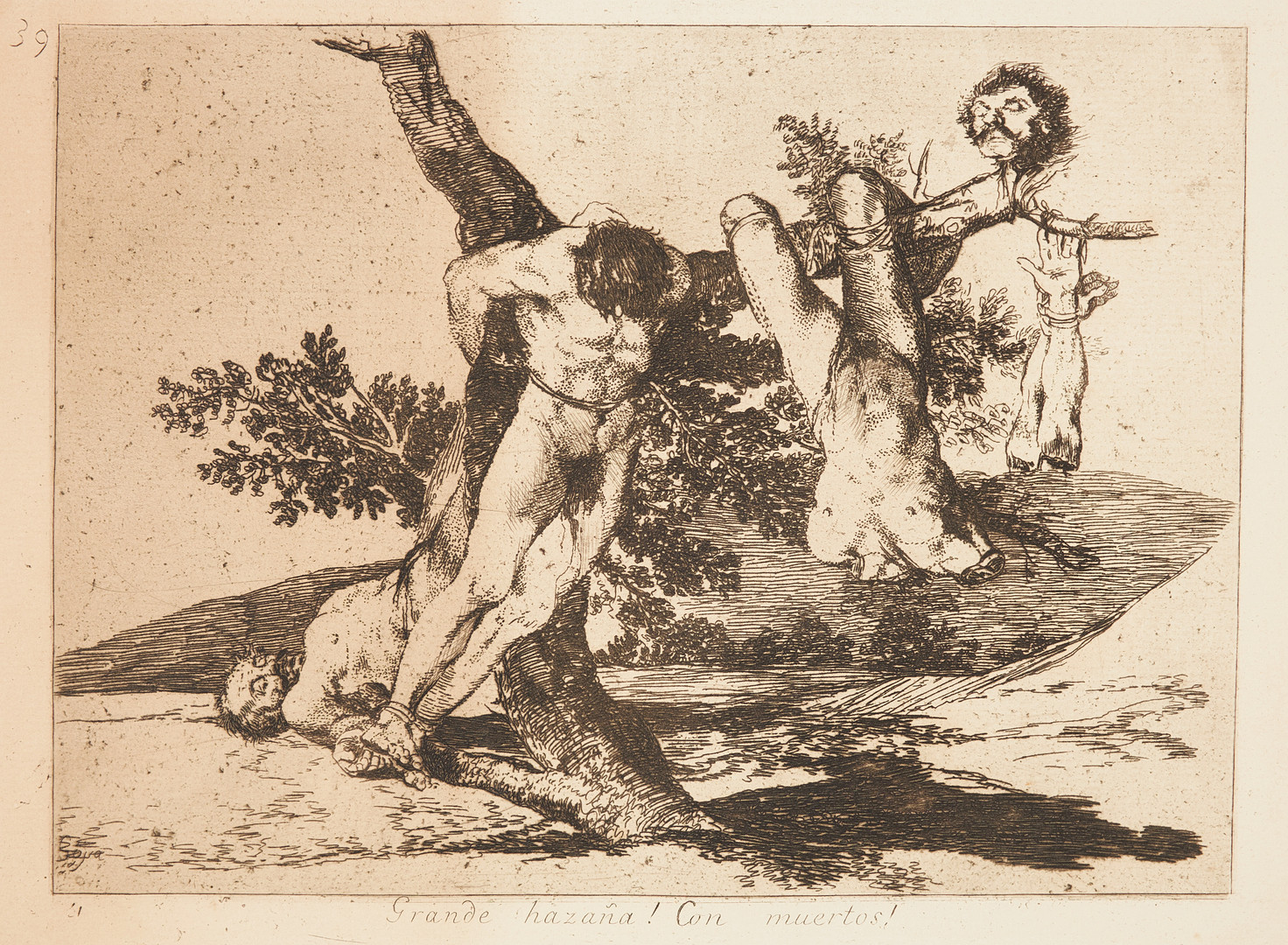 ¡Grande Hazaña! ¡Con Muertos! (1810-1820), etsning, blad 39 ur Los desastres de la guerra.