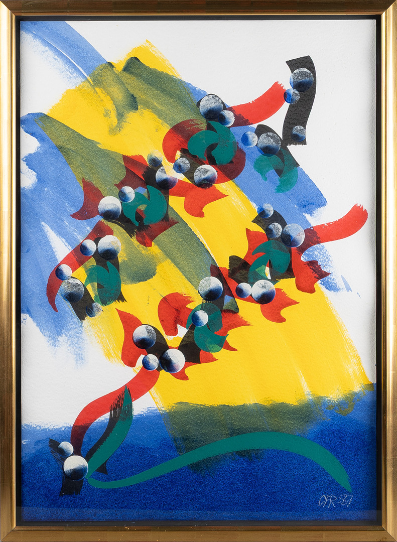 Komposition, gouache på papper.
