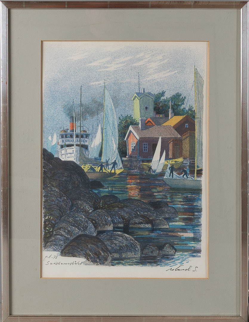 Litografi, "Sandhamnshålet".