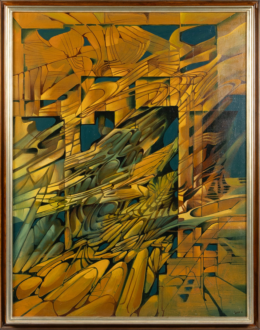 "Implosion", olja på duk.