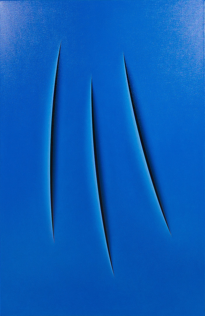 "Hommage à Fontana XXX", olja på duk, signerad a tergo.