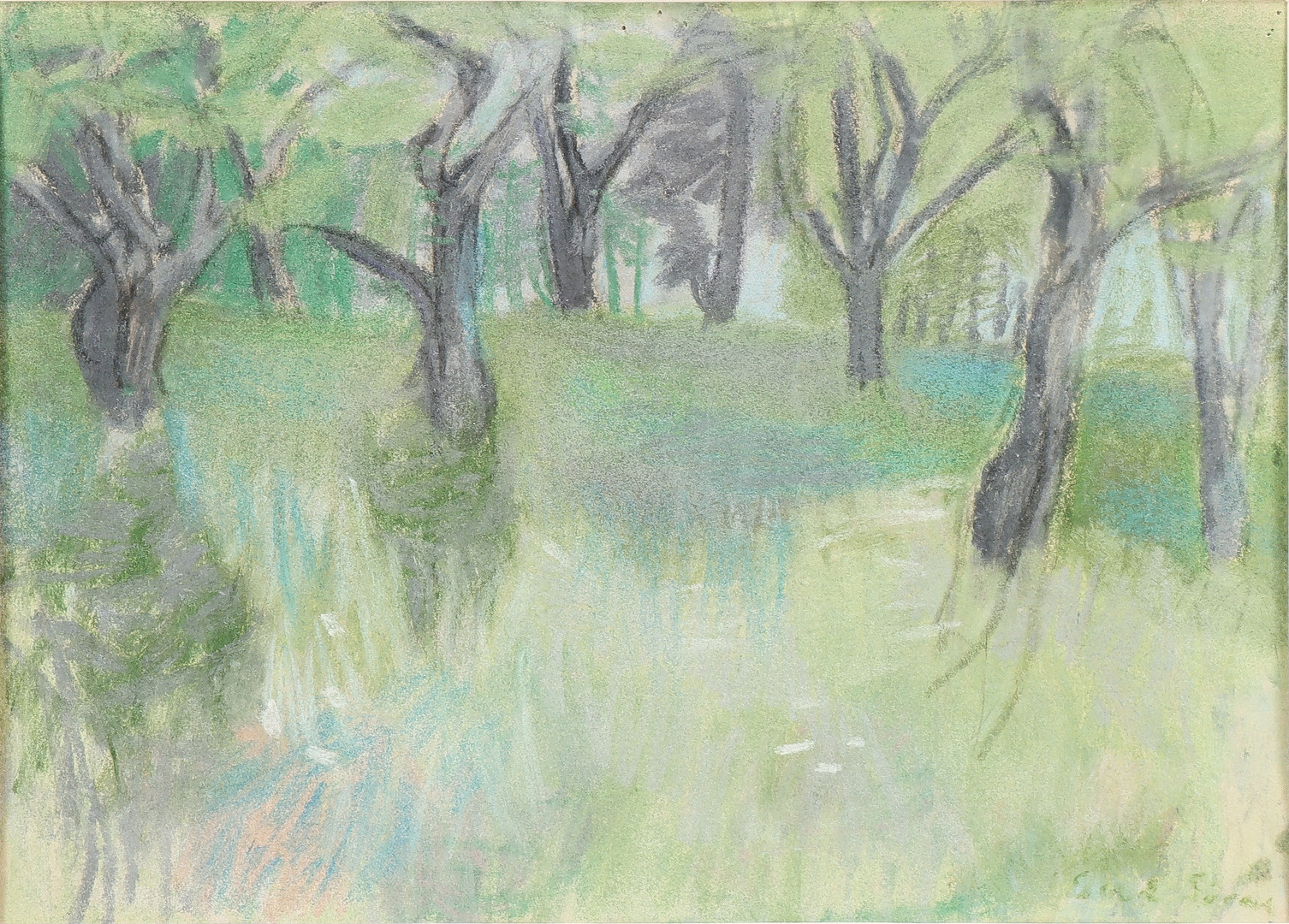 Pastell, signerad.