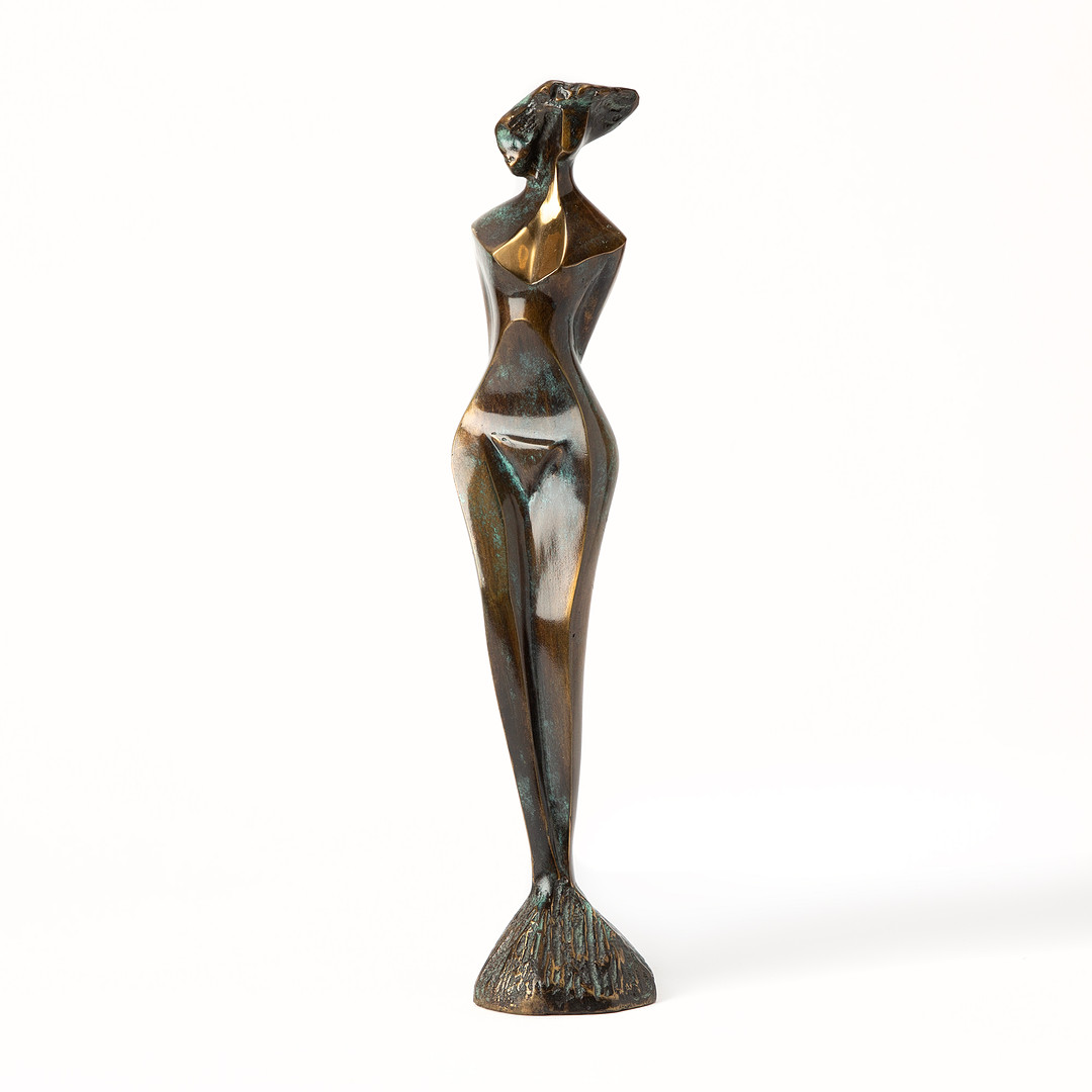 Skulptur, patinerad brons, signerad och daterad 2009.