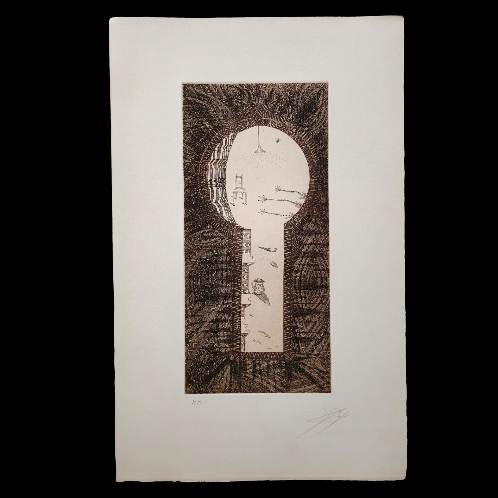 "BOCALLAVE" SERIE LA METAMORFOSIS DE KAFKA. ESTAMPACIÓN AL AGUAFUERTE SOBRE PAPEL. POLÍGRAFA OBRA GRÁFICA. FIRMADA Y JUSTIFICADA A LÁPIZ. 1978.