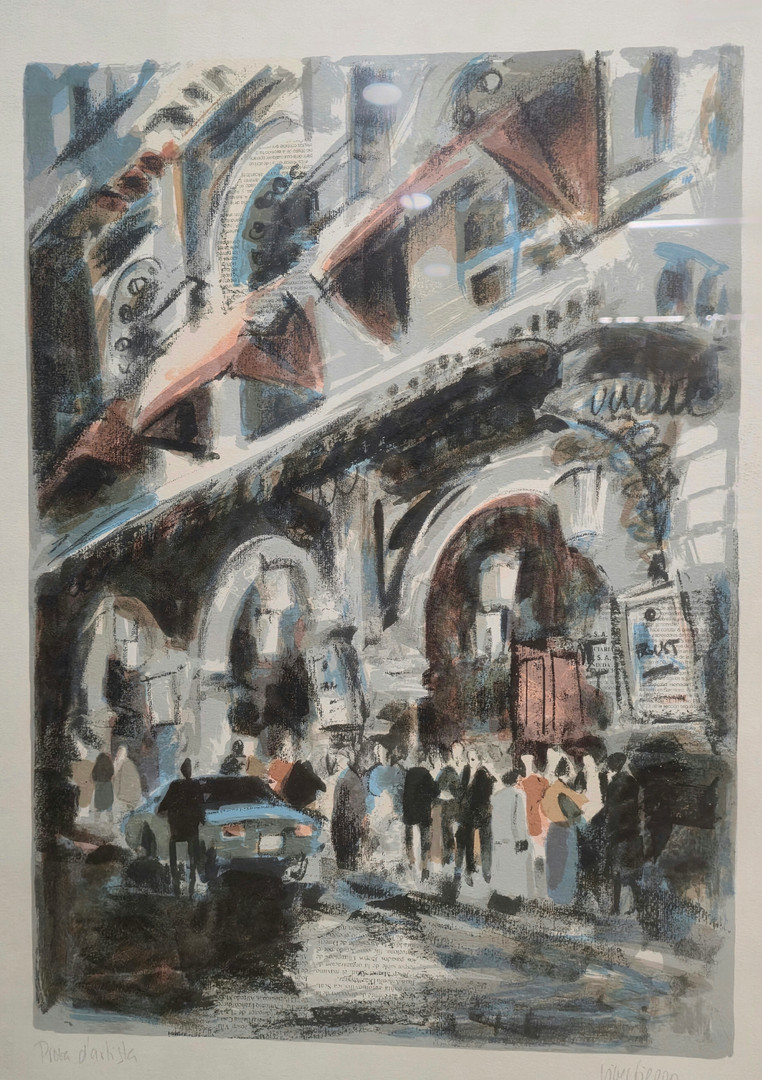 ENTRADA AL GRAN TEATRO DE LICEU. OBRA GRÁFICA FIRMADA Y JUSTIFICADA A LÁPIZ.