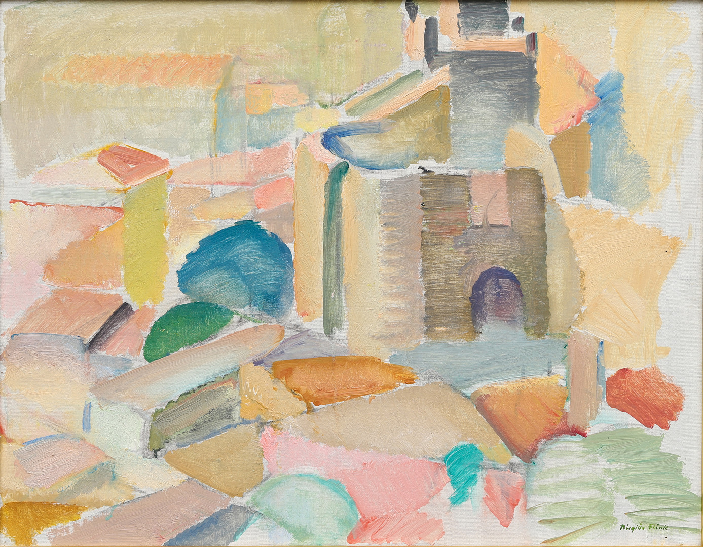 "Castiglione della Pescaia, Italien", olja på duk, signerad.