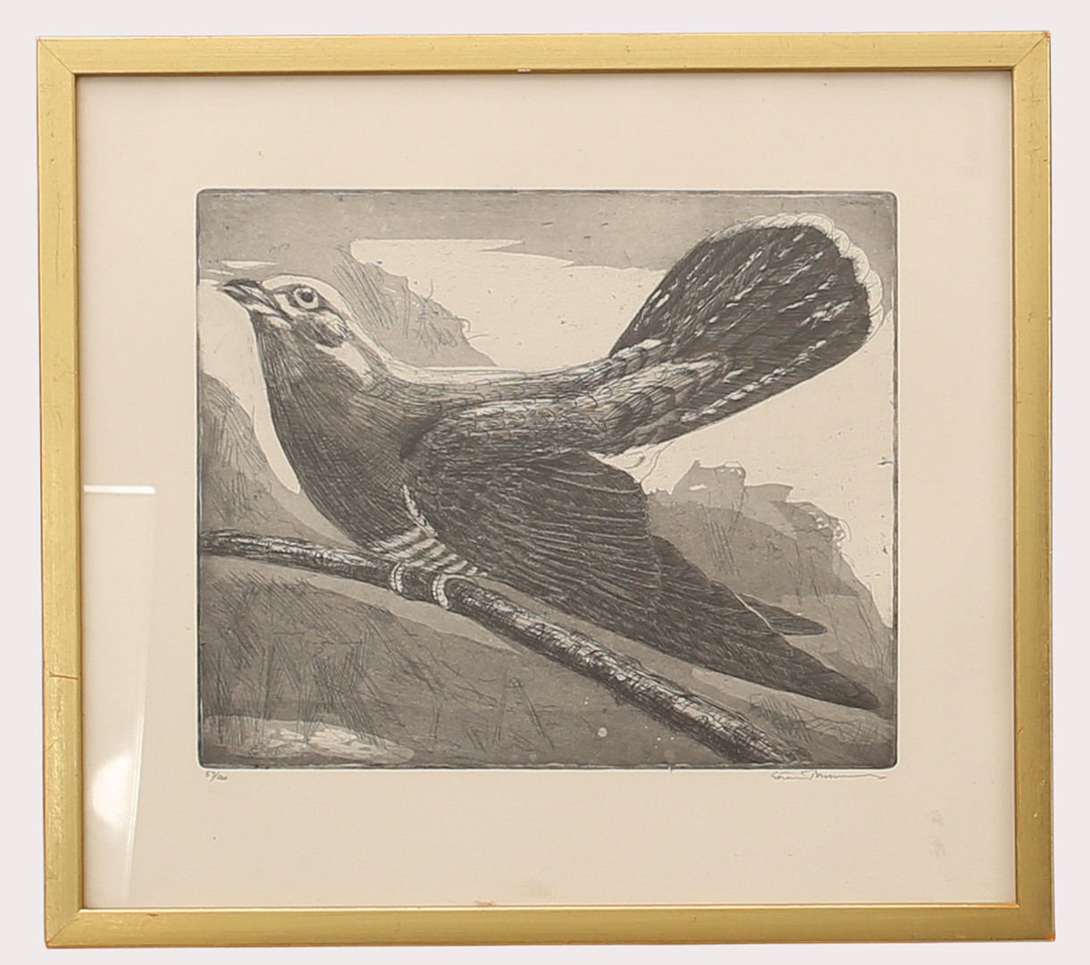 (1911-2005), etsning, "Gök", numrerad 53/260. Signerad.