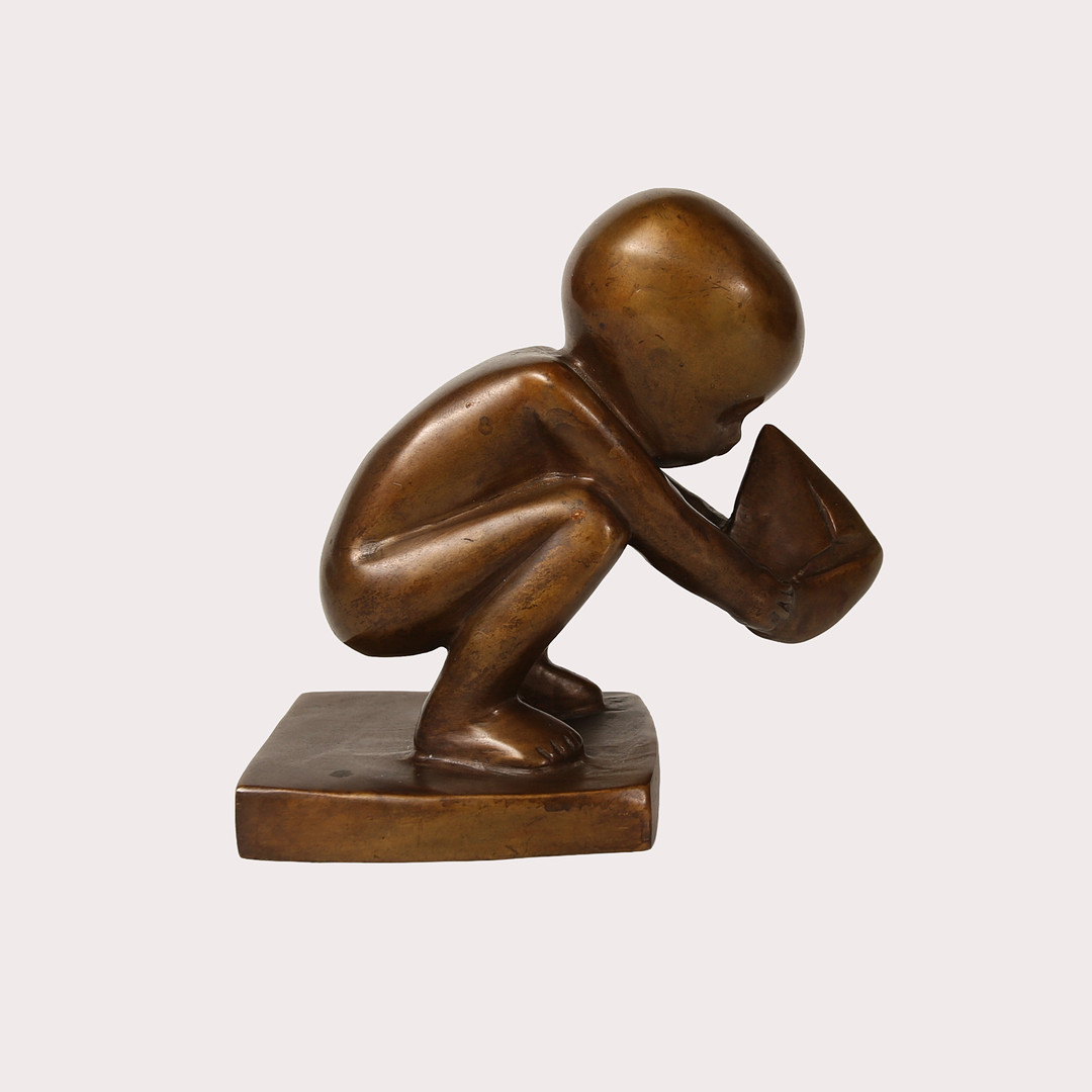Skulptur, "Storseglaren", brons, signerad, formgiven år 1978.