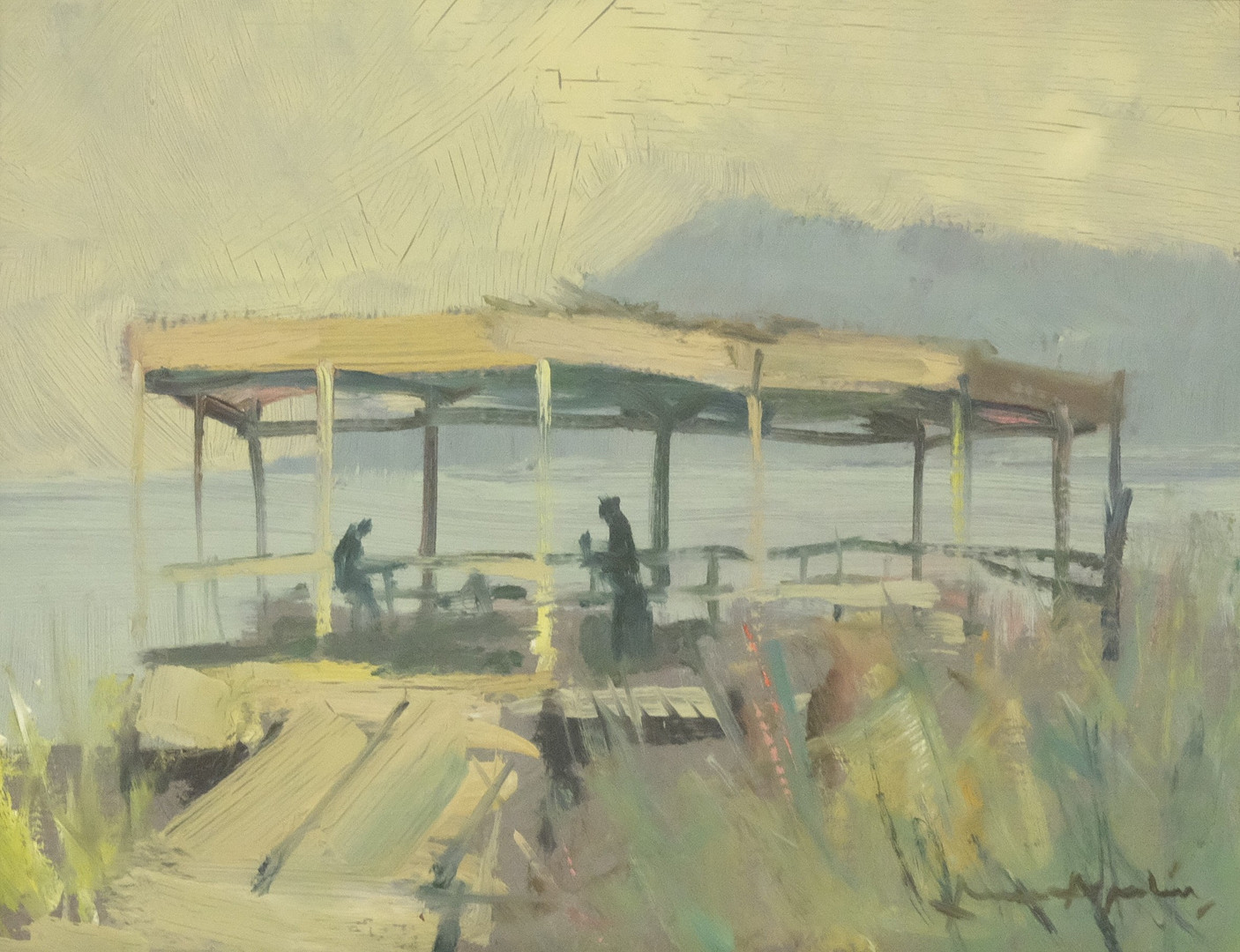 "STRANDPAVILJONGEN I MALMÖ", OLJA PÅ PANNÅ.