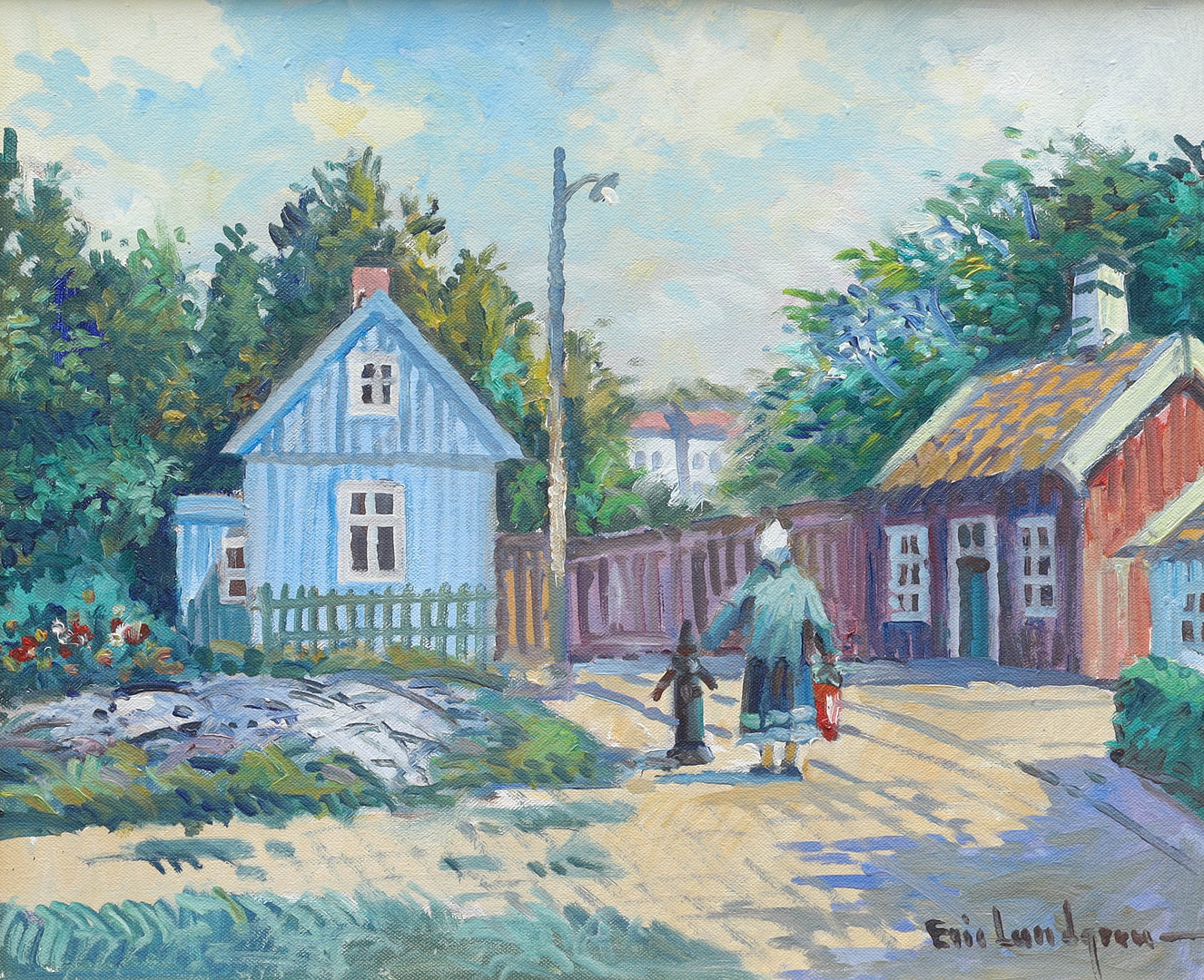 olja på duk, "Gröna Gatan Göteborg", signerad.