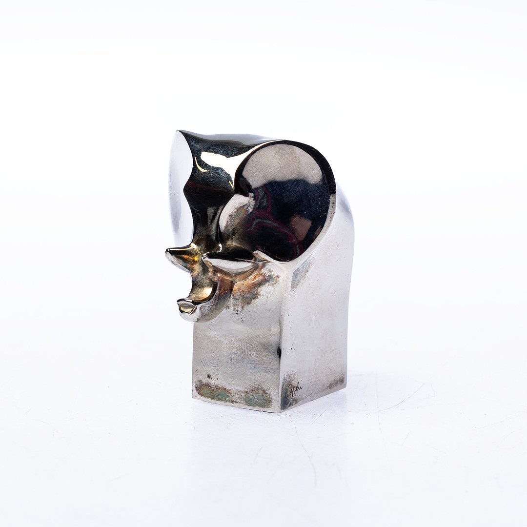 Skulptur, Elefant, försilvrad metall, Dansk Design, Japan, signerad.