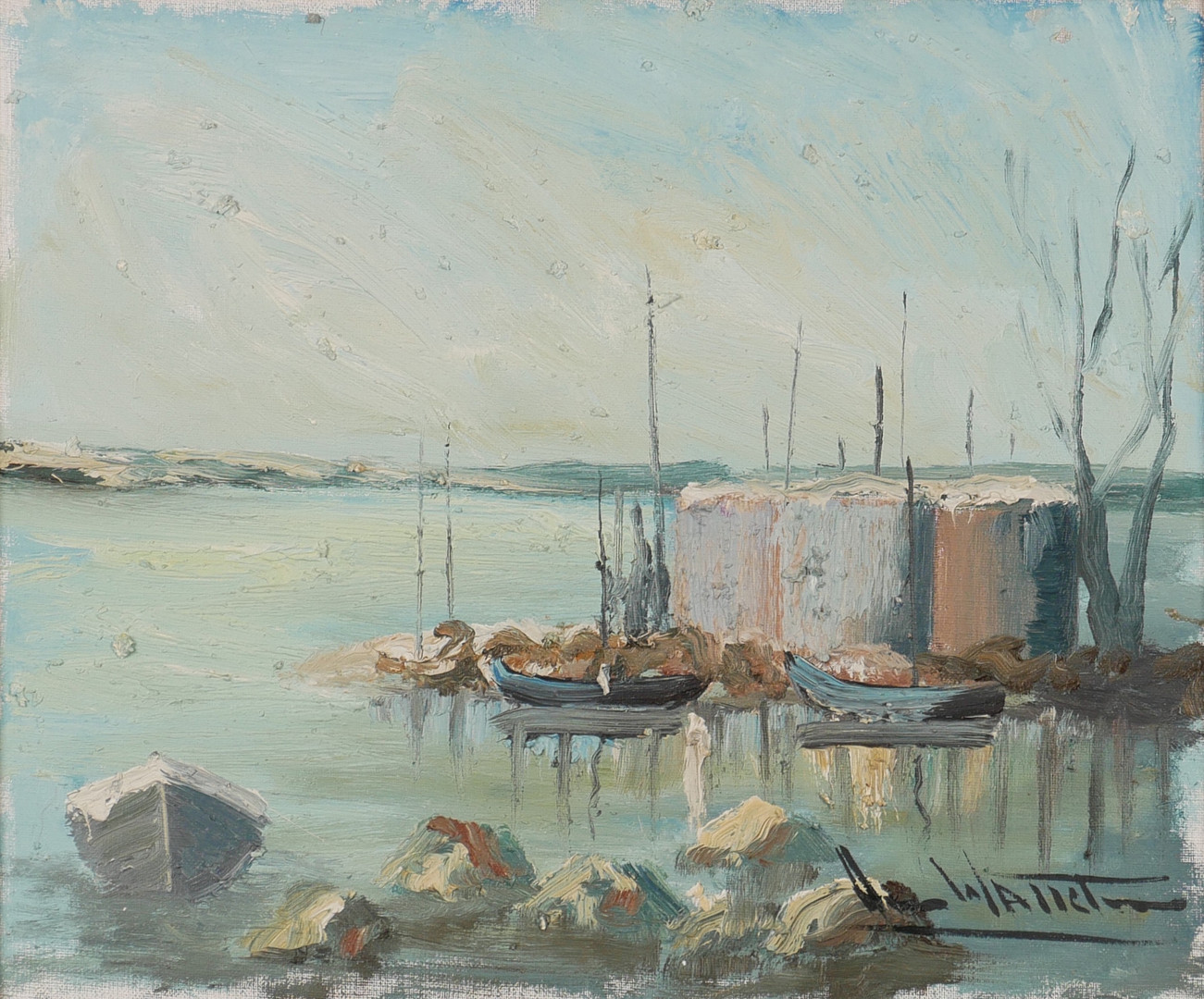 Olja på duk, signerad Arne Wallsten.