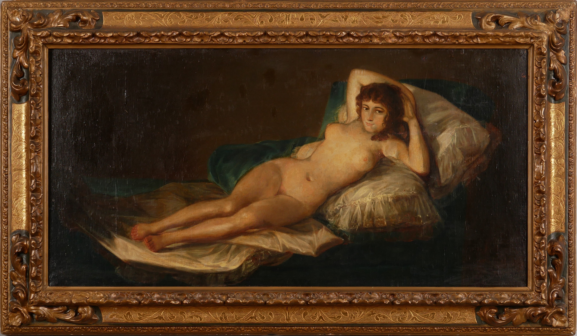 EFTER. "La maja desnuda", olja på duk, efter 1800-tal.