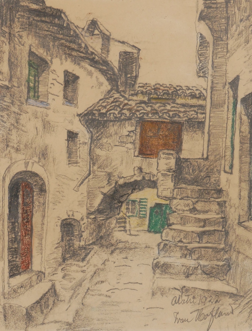"Alatri" Italien, blandteknik, signerad Ivan Hoflund 1922.