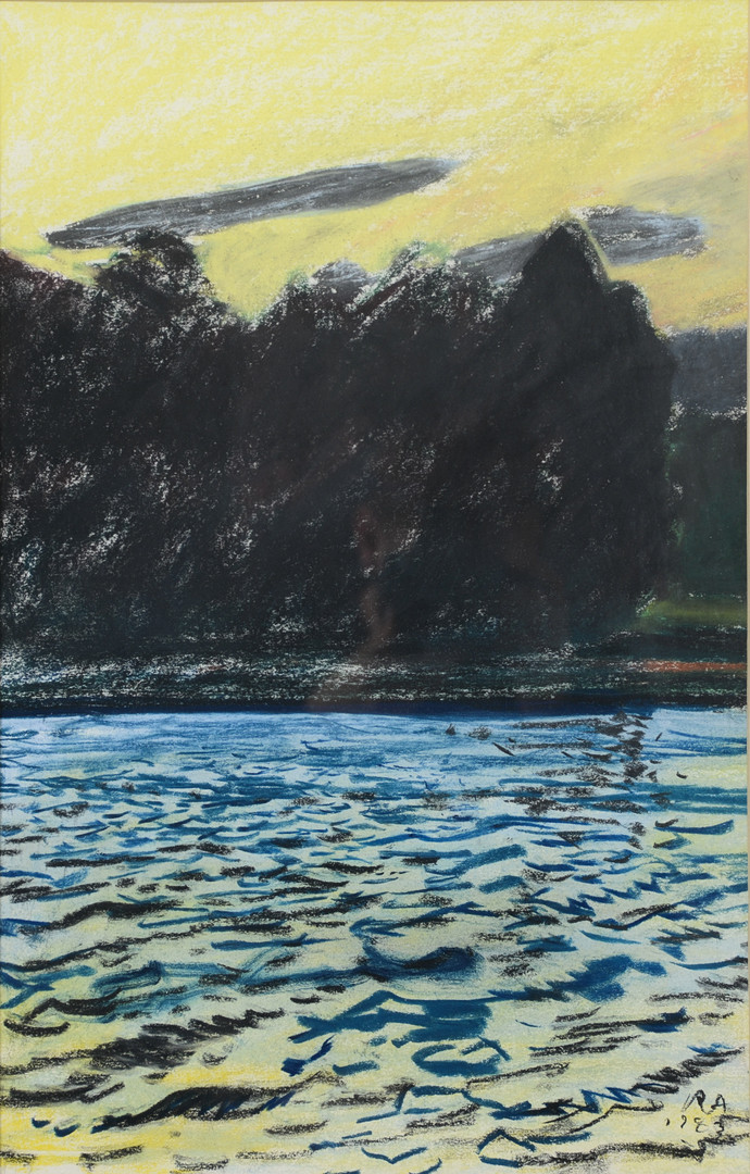 "Det mojnar", pastell, signerad.