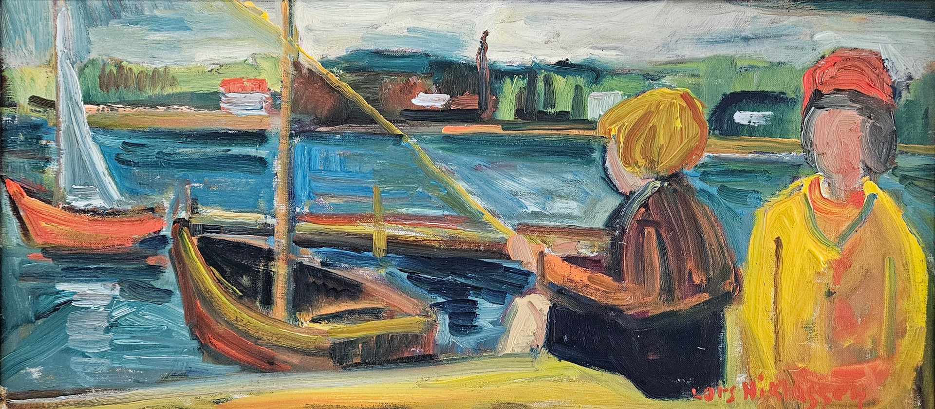 Olja på duk, signerad Lars Niklassen.