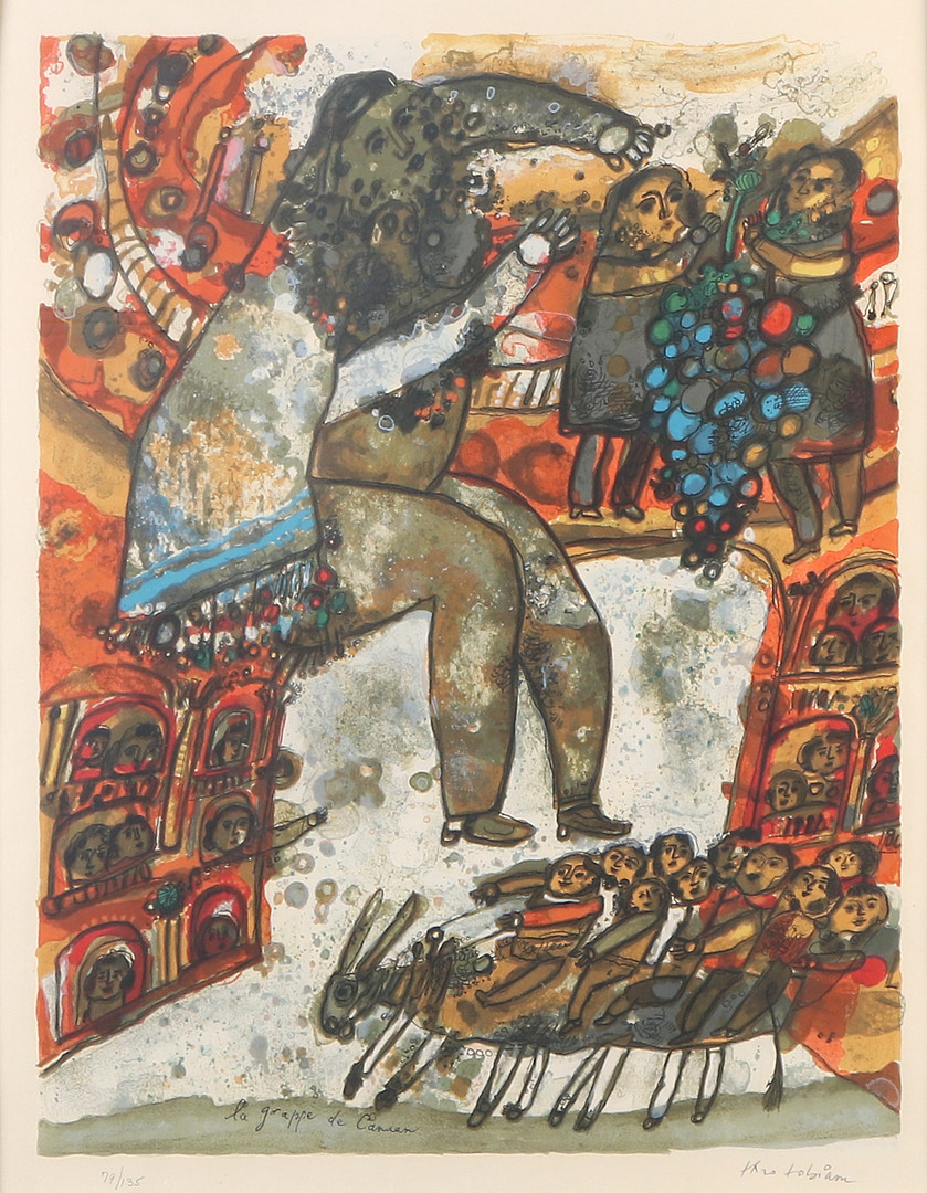 Litografi, 79/135, "la grappe de Canaan". Signerad.
