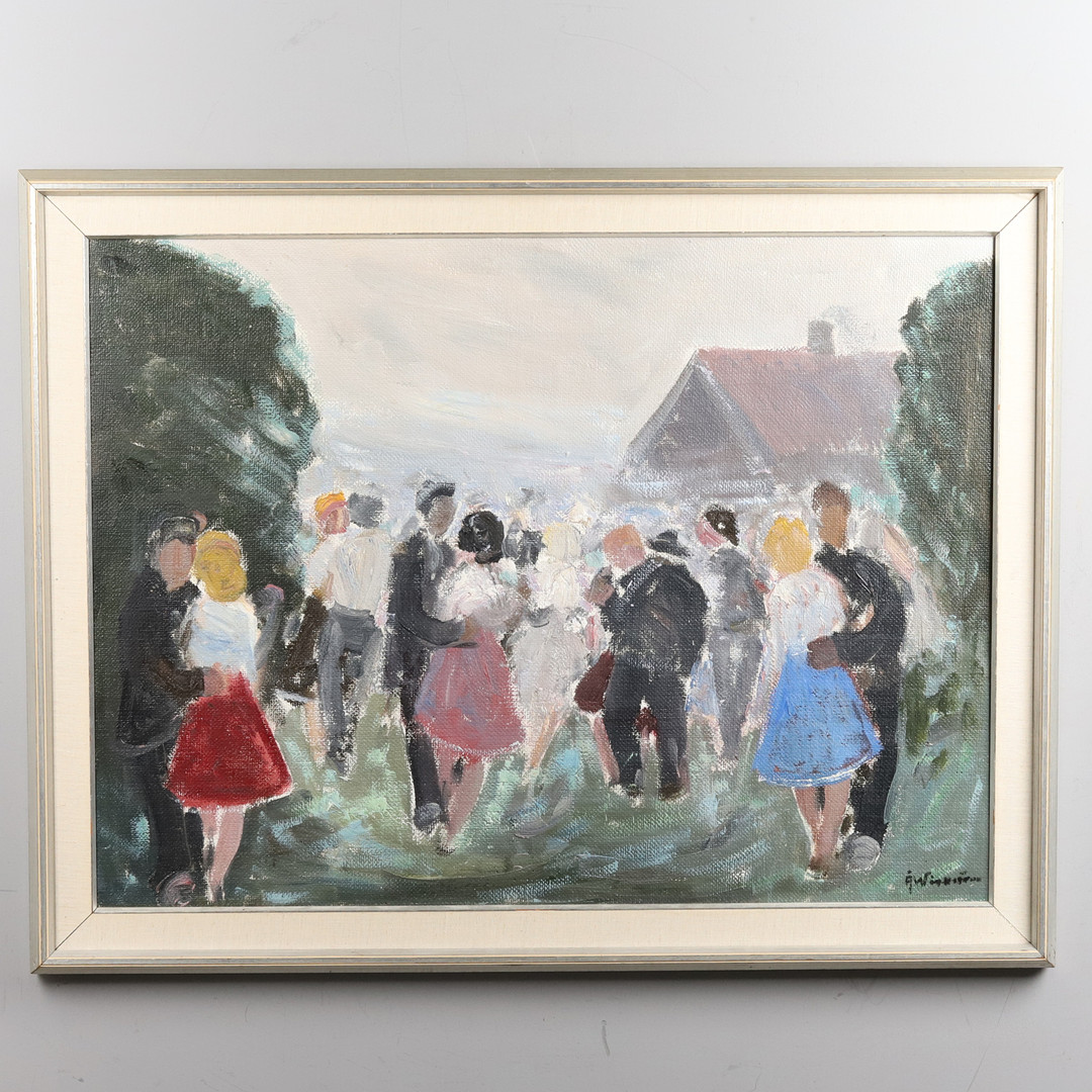 Olja på duk, "Sommardans", signerad.