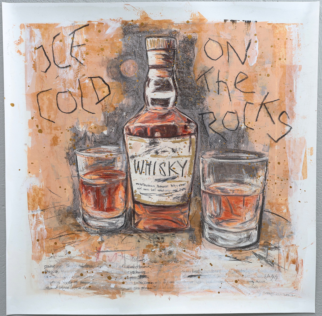 Mixed media, original, på papper, signerad.