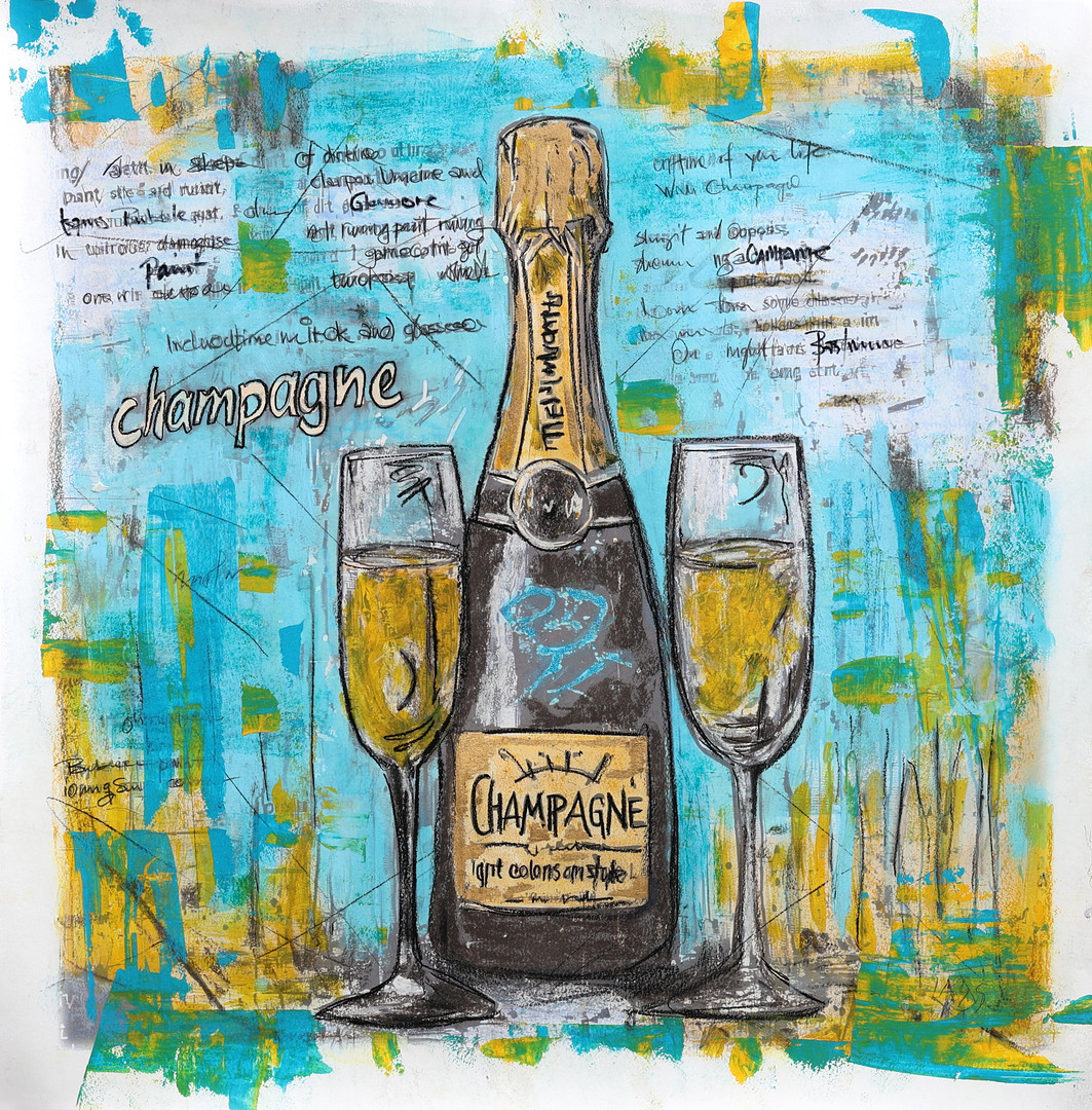 Mixed media, original, på papper, signerad.