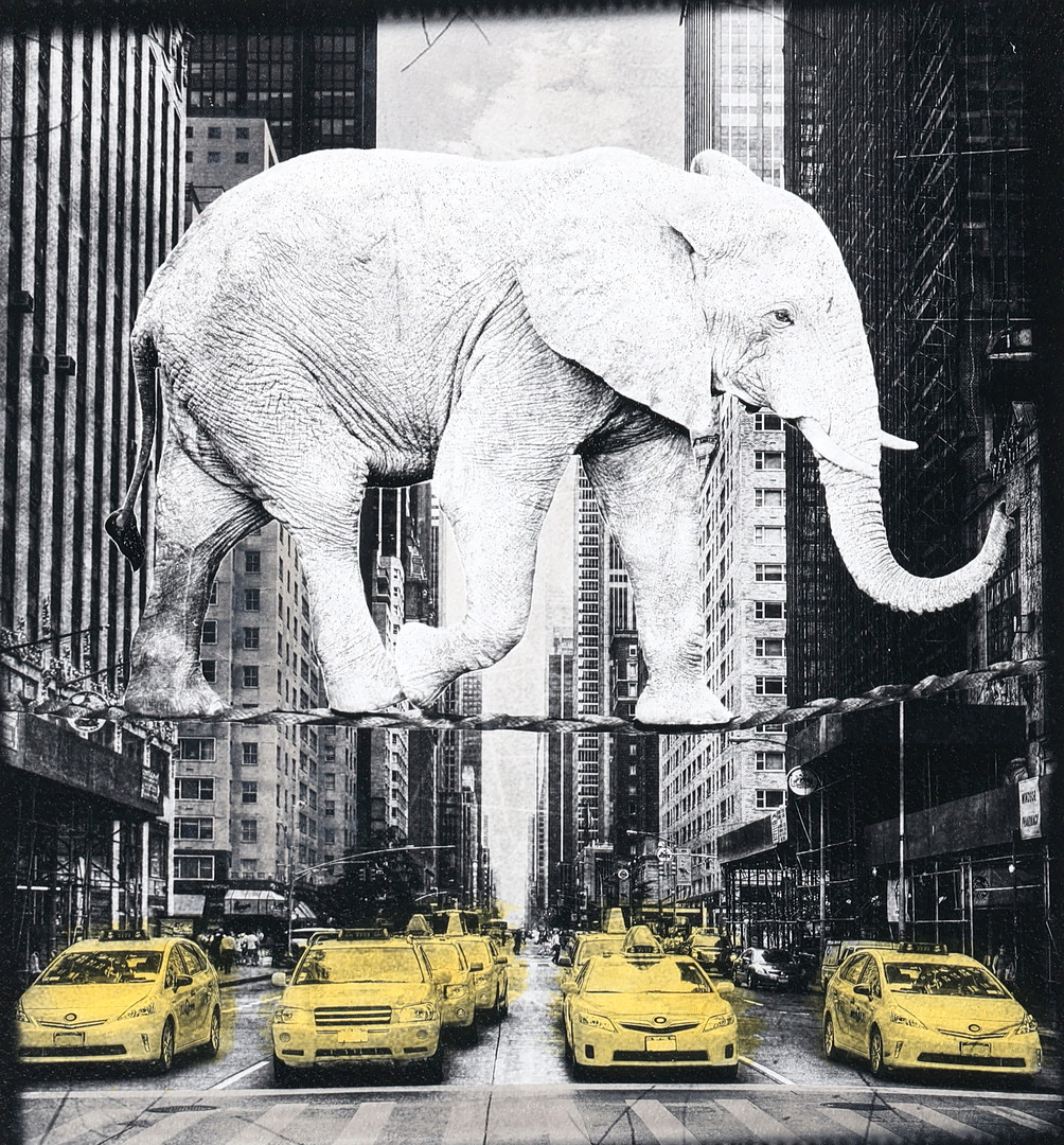 Mixed media, ”High in New York”, signerad, numrerad 4/50.