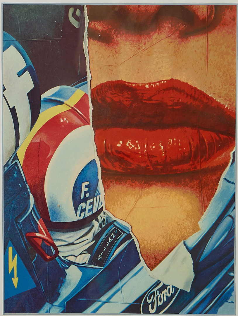 Farbserigrafie, signiert und nummeriert 139/300, verchromter Rahmen, 20. Jh.