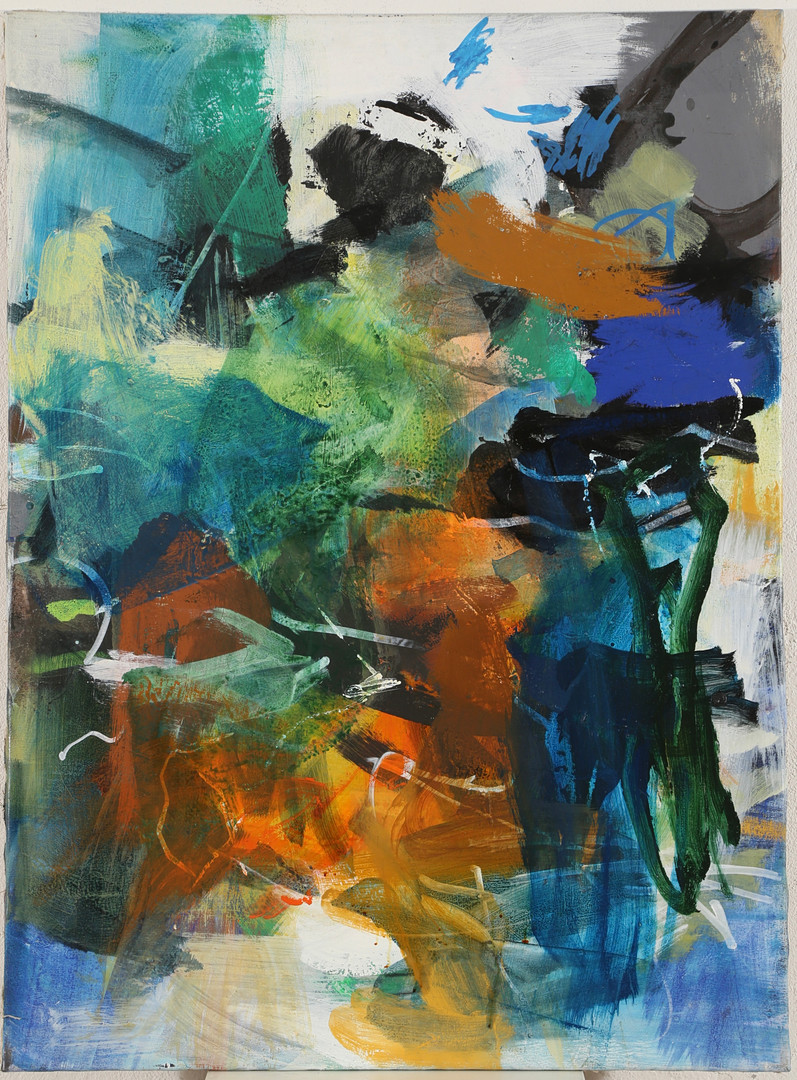 Lars Ahlstrand, 1958). Abstrakt komposition, olie på lærred.
