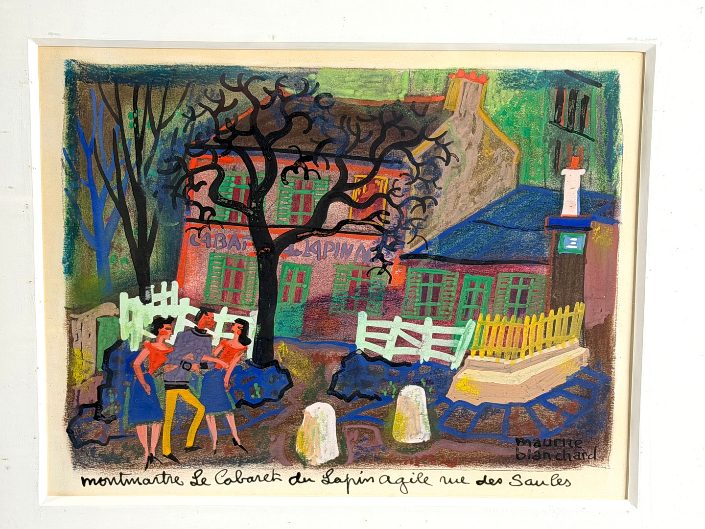 "Montmartre Le Cabaret du Laphin agile sur les Saules", blandteknik, signerad.