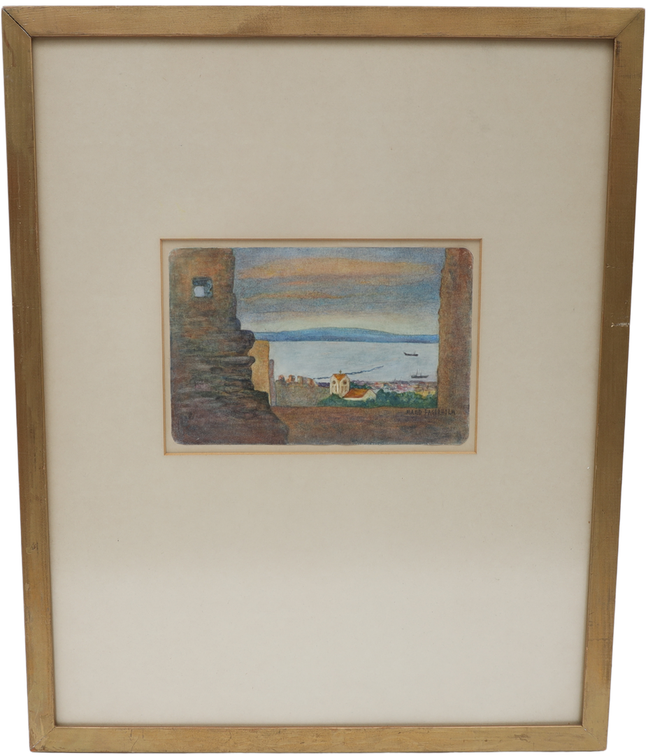 Stadsbild, blandteknik, signerad.
