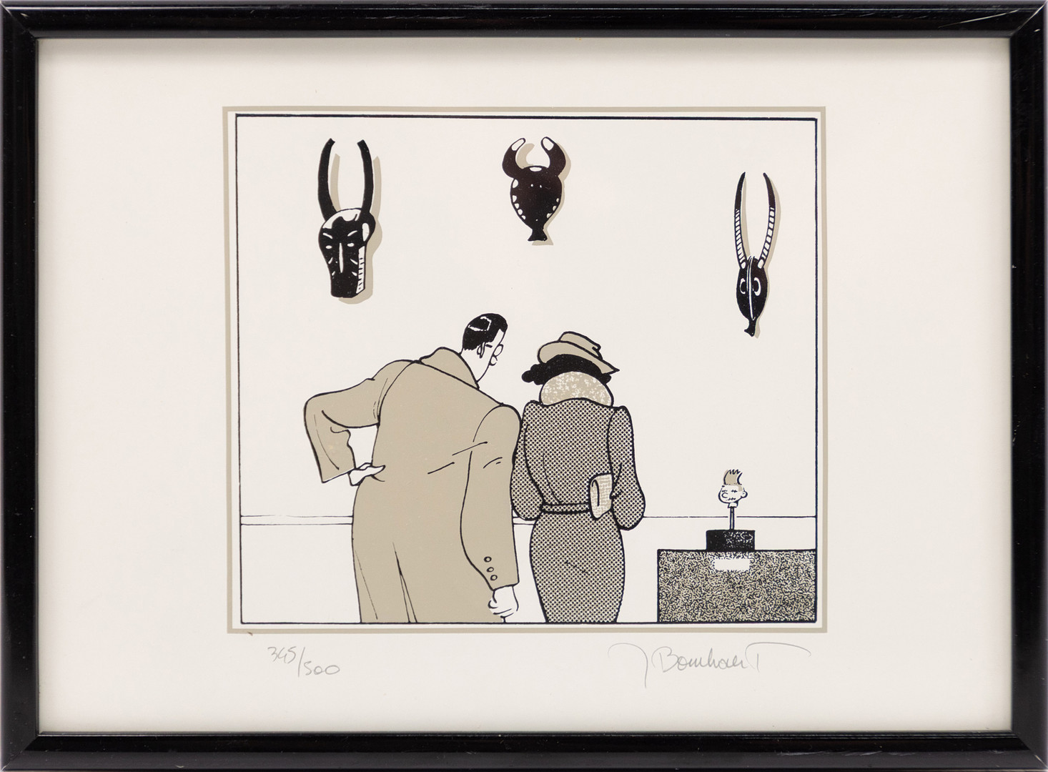 Litografi, "Tintin in the museum", 345/500, signerad.