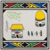 Ndbele pattern with village scene