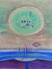 JUNKO  Signed Gouache 1970 Japanese Abstract Surrealism