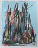 TURKISH. Vertical Brushstrokes, a clolourful abstract oil on canvas. Bears signature lower righ